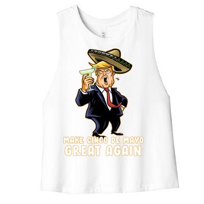 Make Cinco De Mayo Great Again Women's Racerback Cropped Tank