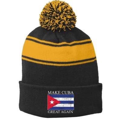 Make Cuba Great Again Cuban Flag Stripe Pom Pom Beanie