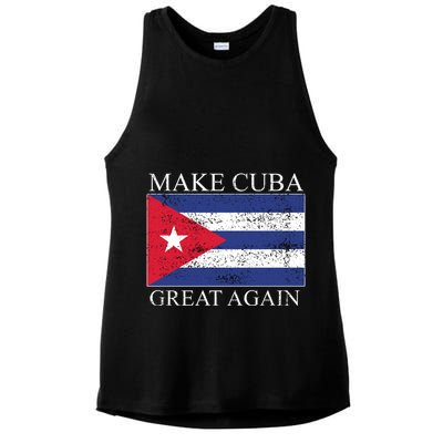 Make Cuba Great Again Cuban Flag Ladies PosiCharge Tri-Blend Wicking Tank