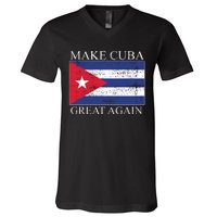 Make Cuba Great Again Cuban Flag V-Neck T-Shirt