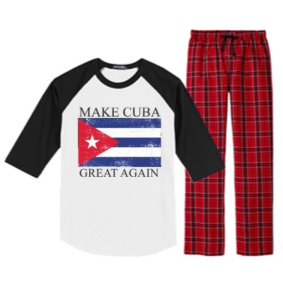 Make Cuba Great Again Cuban Flag Raglan Sleeve Pajama Set