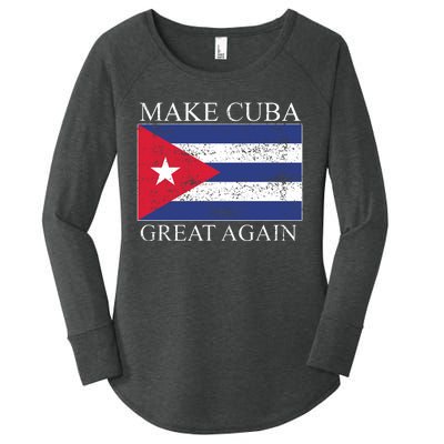 Make Cuba Great Again Cuban Flag Women's Perfect Tri Tunic Long Sleeve Shirt