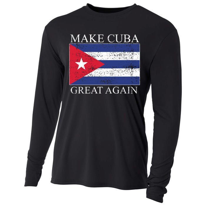 Make Cuba Great Again Cuban Flag Cooling Performance Long Sleeve Crew