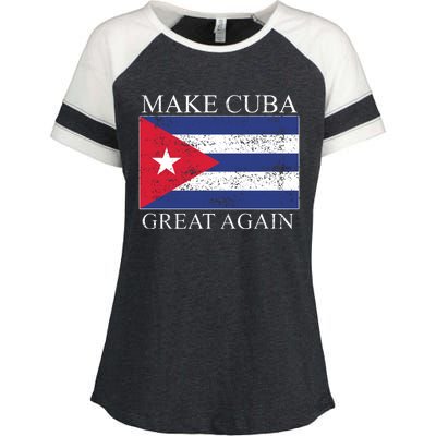 Make Cuba Great Again Cuban Flag Enza Ladies Jersey Colorblock Tee