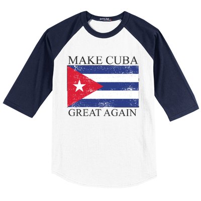 Make Cuba Great Again Cuban Flag Baseball Sleeve Shirt