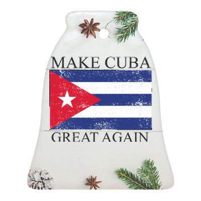 Make Cuba Great Again Cuban Flag Ceramic Bell Ornament