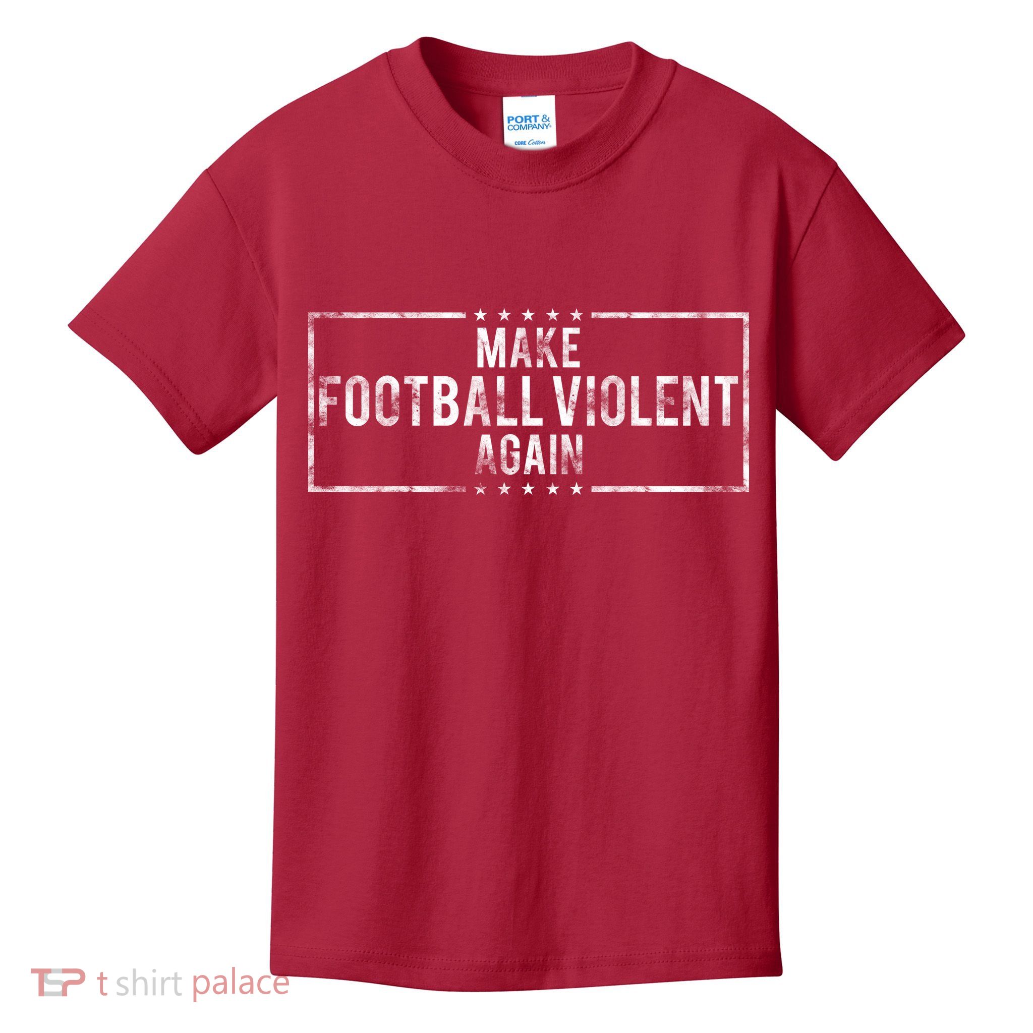 Make Football Violent Again Distress Logo Kids T-Shirt
