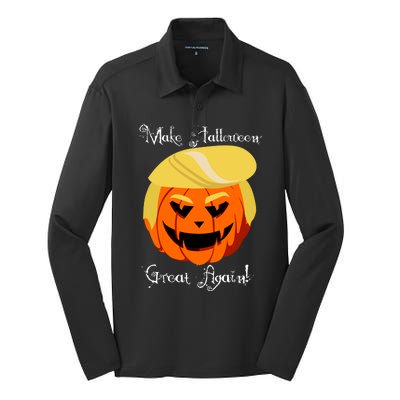 Make Halloween Great Again - Donald Trump Silk Touch Performance Long Sleeve Polo