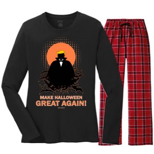 Make Halloween Great Again Trump Women's Long Sleeve Flannel Pajama Set 