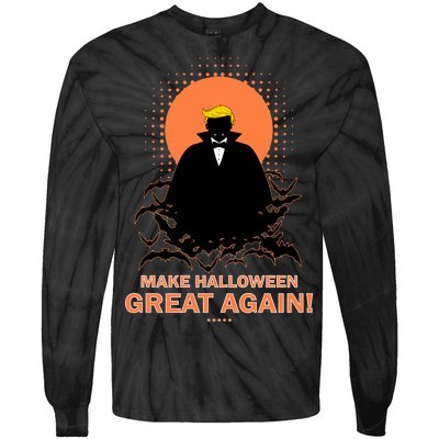 Make Halloween Great Again Trump Tie-Dye Long Sleeve Shirt