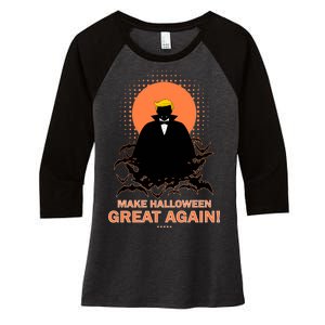 Make Halloween Great Again Trump Women's Tri-Blend 3/4-Sleeve Raglan Shirt