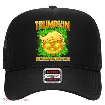 Make Halloween Great Again Trumpkin High Crown Mesh Back Trucker Hat