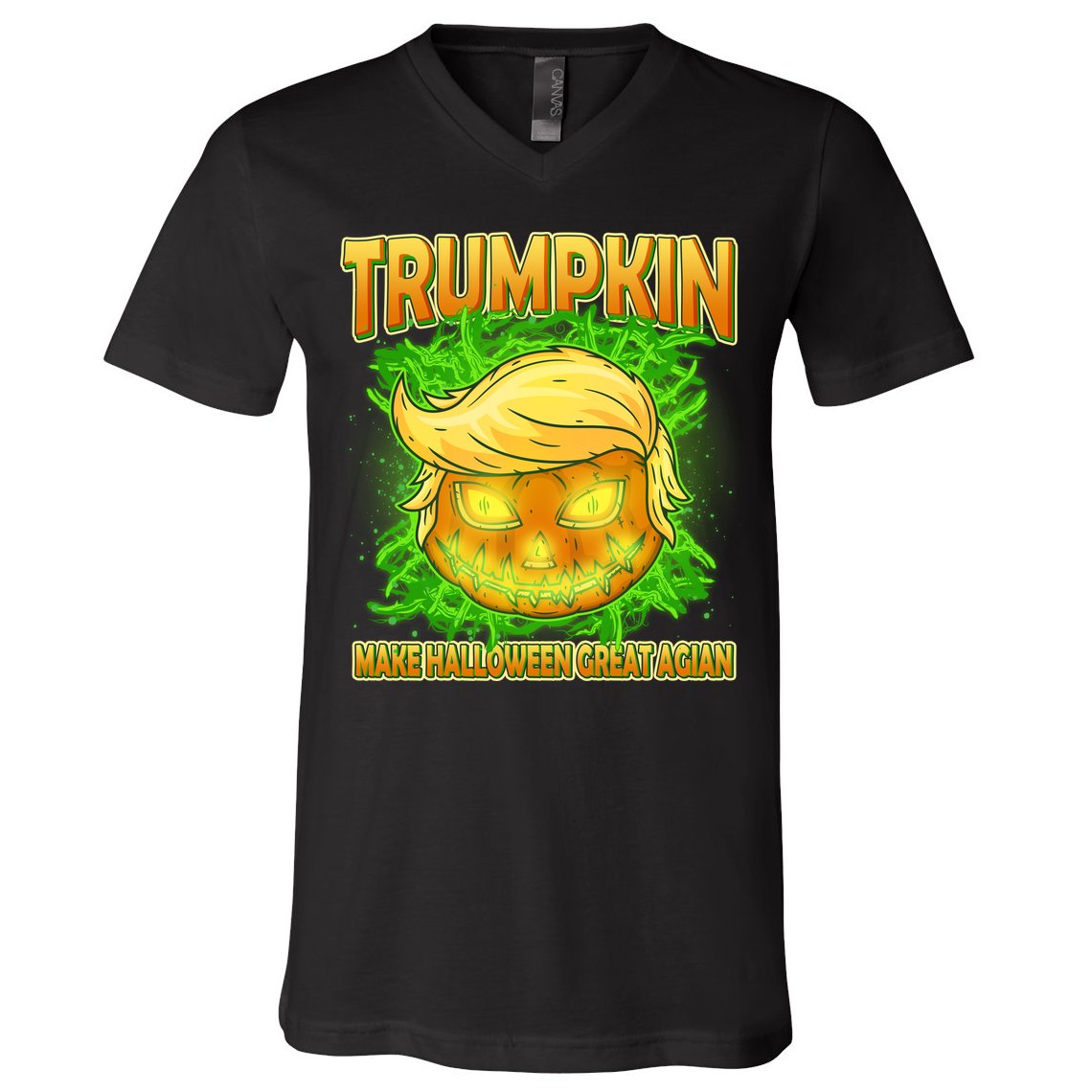 Make Halloween Great Again Trumpkin V-Neck T-Shirt