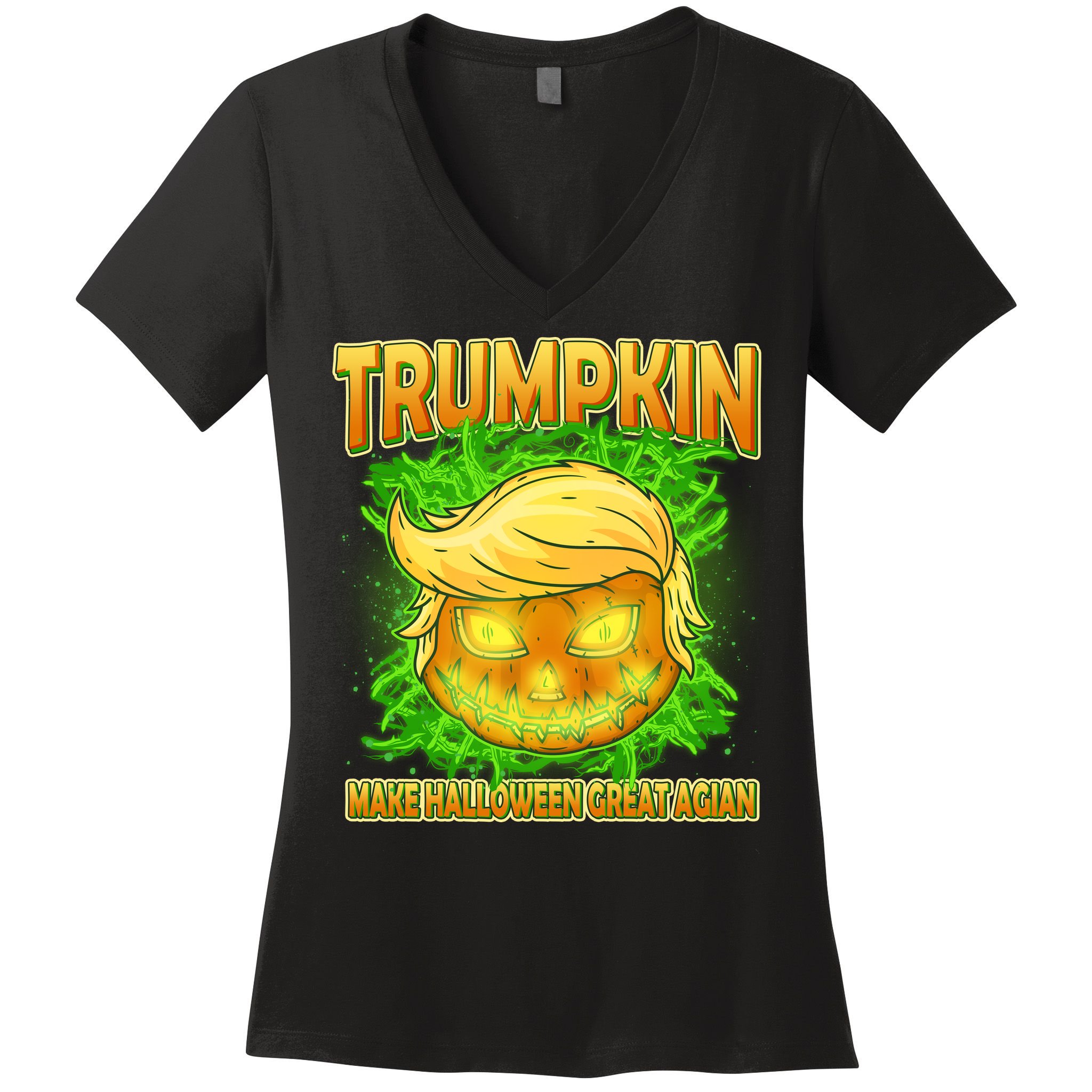 Make Halloween Great Again Trumpkin Women's V-Neck T-Shirt