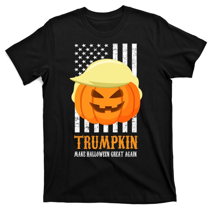 Make Halloween Great Again Trumpkin USA Flag T-Shirt