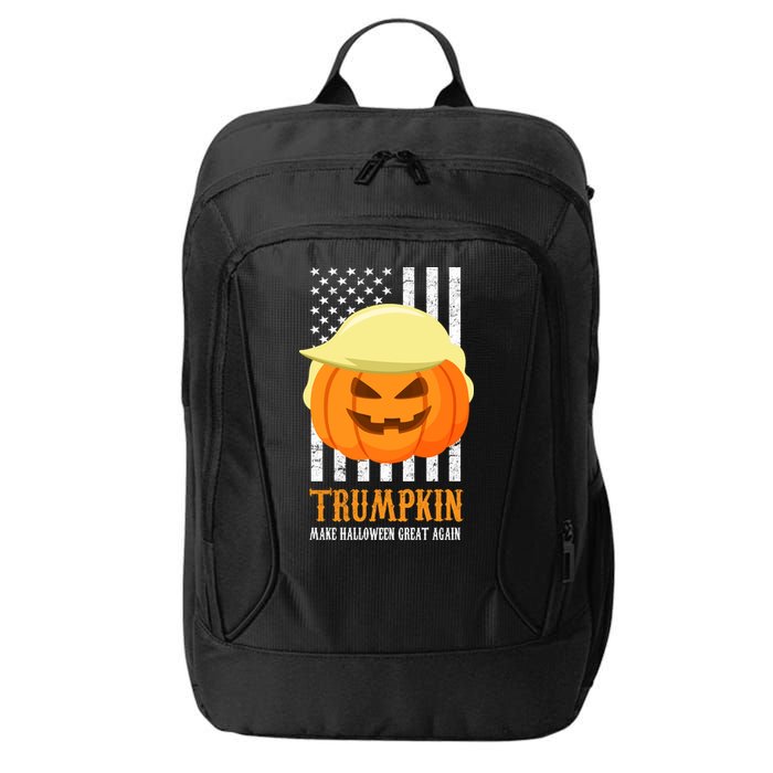 Make Halloween Great Again Trumpkin USA Flag City Backpack