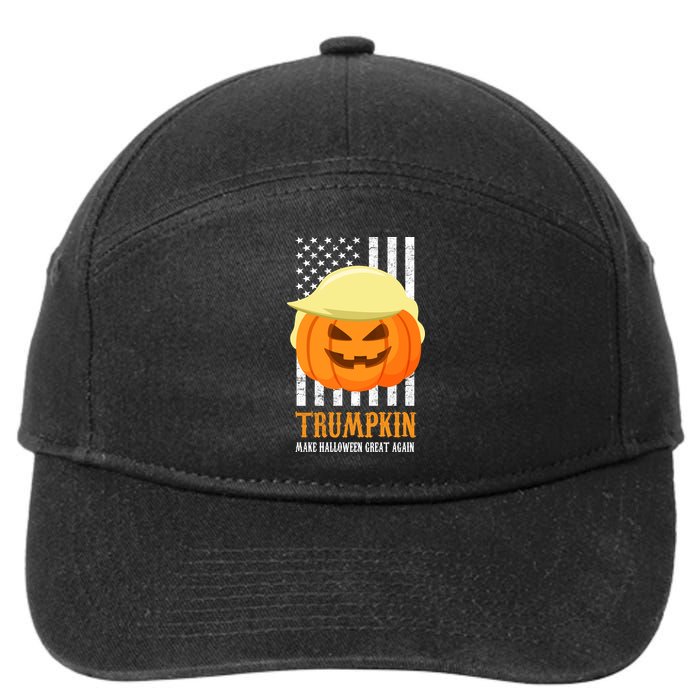 Make Halloween Great Again Trumpkin USA Flag 7-Panel Snapback Hat