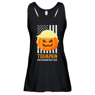 Make Halloween Great Again Trumpkin USA Flag Ladies Essential Flowy Tank