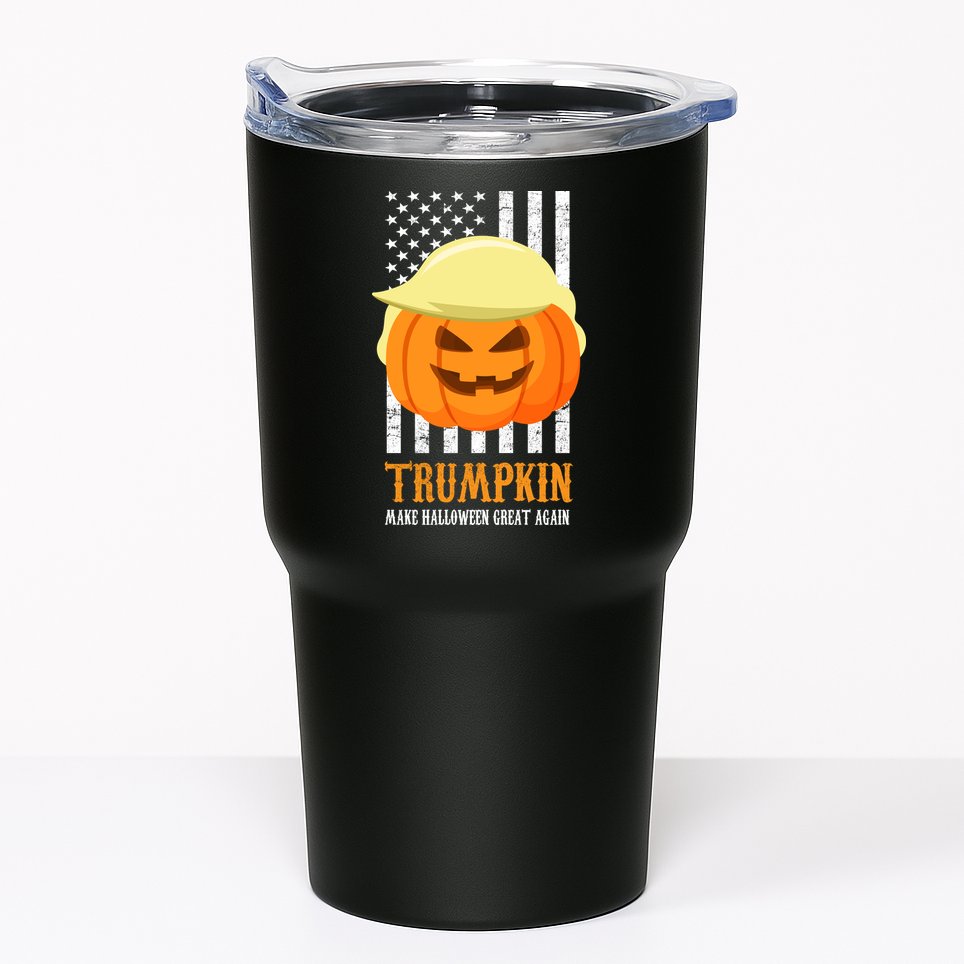 Make Halloween Great Again Trumpkin USA Flag Tumbler