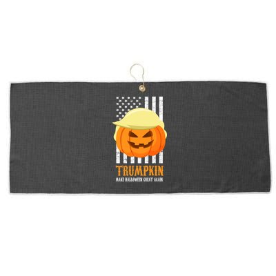 Make Halloween Great Again Trumpkin USA Flag Large Microfiber Waffle Golf Towel