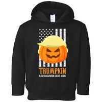 Make Halloween Great Again Trumpkin USA Flag Toddler Hoodie