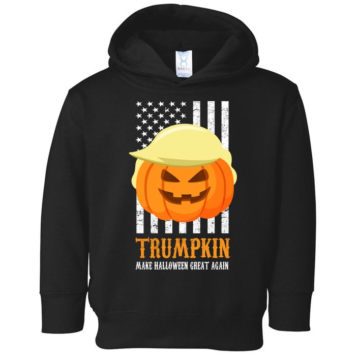 Make Halloween Great Again Trumpkin USA Flag Toddler Hoodie