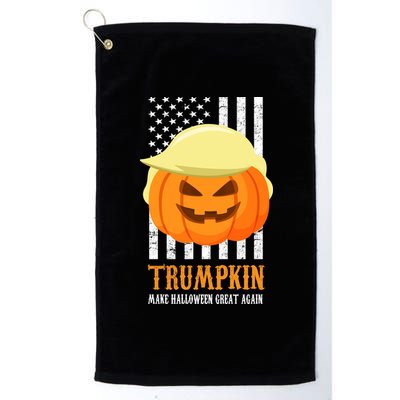 Make Halloween Great Again Trumpkin USA Flag Platinum Collection Golf Towel