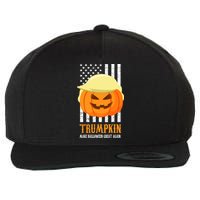 Make Halloween Great Again Trumpkin USA Flag Wool Snapback Cap