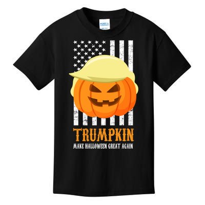 Make Halloween Great Again Trumpkin USA Flag Kids T-Shirt