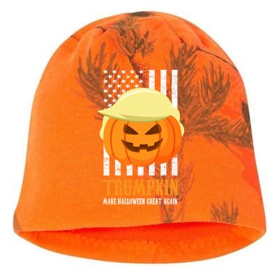 Make Halloween Great Again Trumpkin USA Flag Kati - Camo Knit Beanie