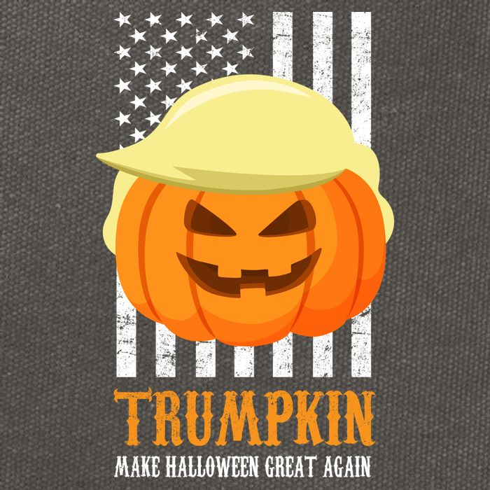 Make Halloween Great Again Trumpkin USA Flag Cotton Canvas Backpack
