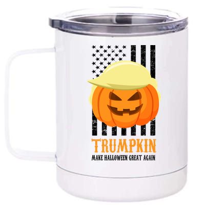 Make Halloween Great Again Trumpkin USA Flag 12 oz Stainless Steel Tumbler Cup