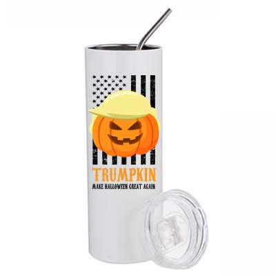 Make Halloween Great Again Trumpkin USA Flag Stainless Steel Tumbler