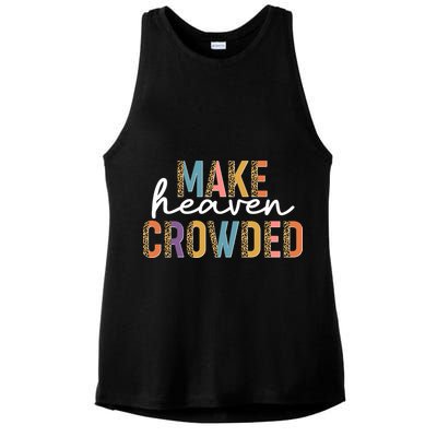 Make Heaven Crowded Leopard Print Pattern Ladies PosiCharge Tri-Blend Wicking Tank