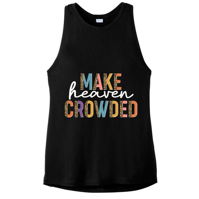 Make Heaven Crowded Leopard Print Pattern Ladies PosiCharge Tri-Blend Wicking Tank