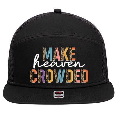 Make Heaven Crowded Leopard Print Pattern 7 Panel Mesh Trucker Snapback Hat