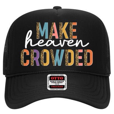 Make Heaven Crowded Leopard Print Pattern High Crown Mesh Back Trucker Hat