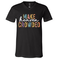 Make Heaven Crowded Leopard Print Pattern V-Neck T-Shirt
