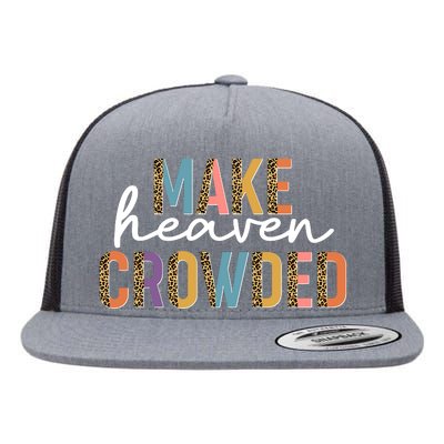 Make Heaven Crowded Leopard Print Pattern Flat Bill Trucker Hat