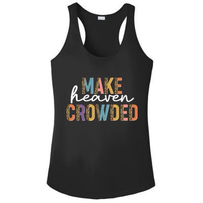 Make Heaven Crowded Leopard Print Pattern Ladies PosiCharge Competitor Racerback Tank