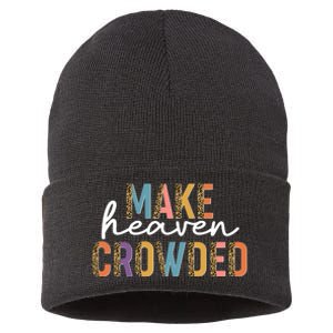 Make Heaven Crowded Leopard Print Pattern Sustainable Knit Beanie