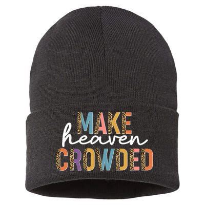 Make Heaven Crowded Leopard Print Pattern Sustainable Knit Beanie