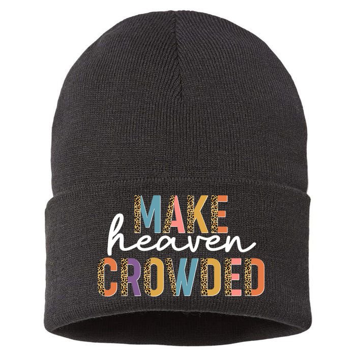 Make Heaven Crowded Leopard Print Pattern Sustainable Knit Beanie