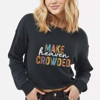 Make Heaven Crowded Leopard Print Pattern Cropped Pullover Crew