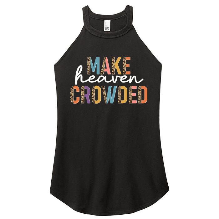 Make Heaven Crowded Leopard Print Pattern Women's Perfect Tri Rocker Tank