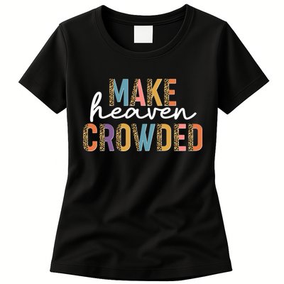 Make Heaven Crowded Leopard Print Pattern Womens T-Shirt