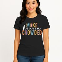 Make Heaven Crowded Leopard Print Pattern Womens T-Shirt