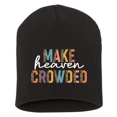 Make Heaven Crowded Leopard Print Pattern Short Acrylic Beanie