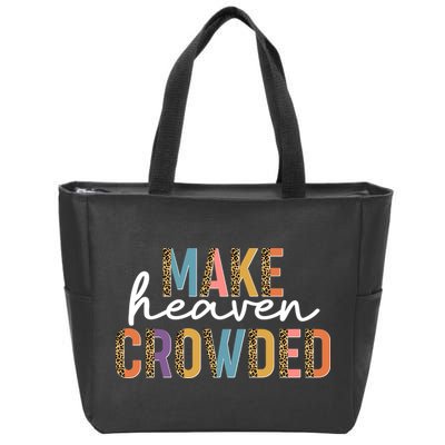 Make Heaven Crowded Leopard Print Pattern Zip Tote Bag