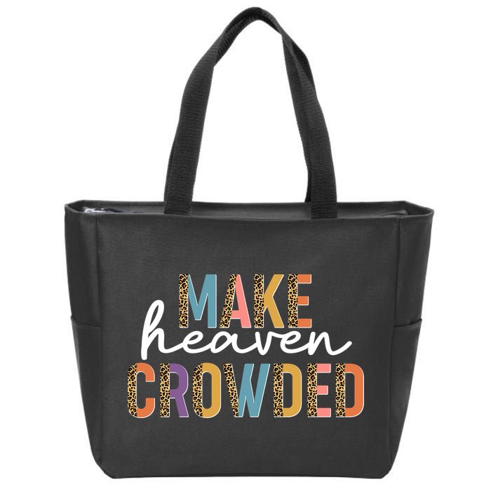 Make Heaven Crowded Leopard Print Pattern Zip Tote Bag